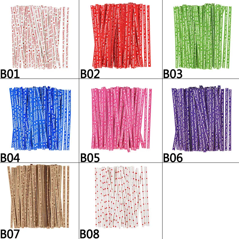 100 шт/упак 9 см Цветные завязки для конфет, тортов, украшений, леденцов, подарочной упаковки. Инструменты для вечеринок, особенно для вас.