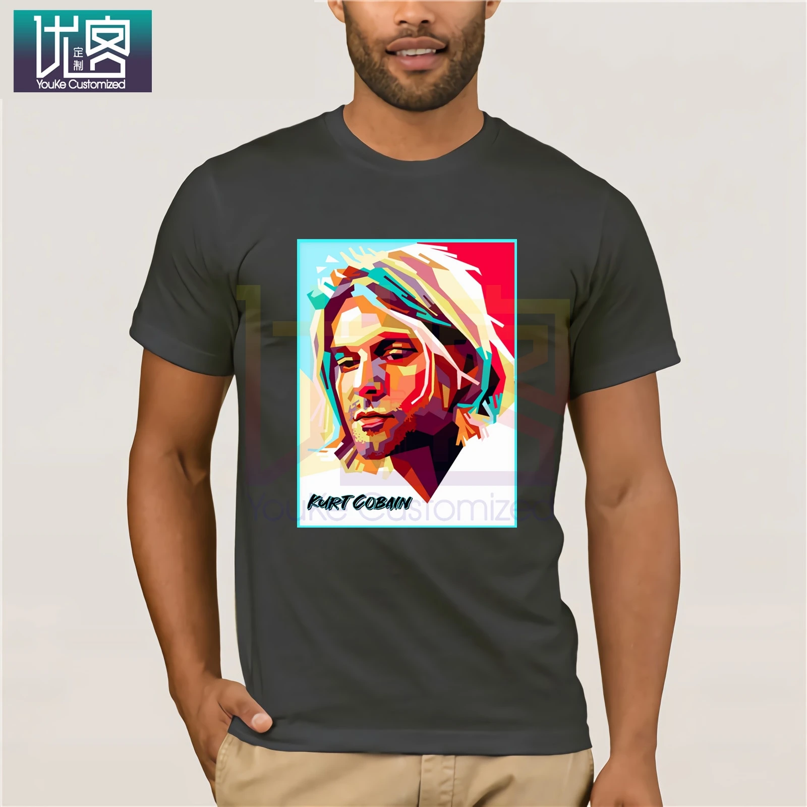 Мужская футболка Nirvana Kurt Cobain белая унисекс потрясающая короткий рукав уникальный