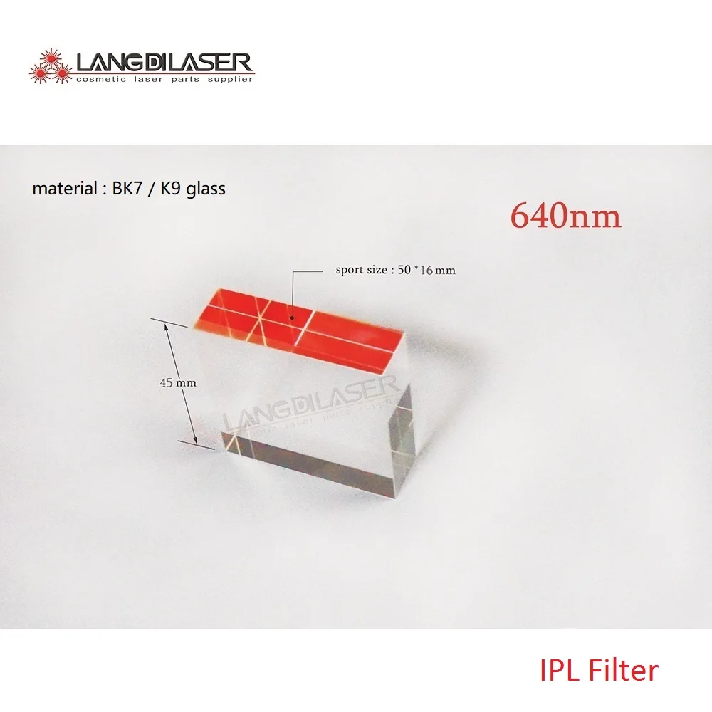 size : 50*16*45 / spot size : 50*16 / IPL laser filters / wavelength : 640nm~1200nm / IPL optical filter for Hair removal