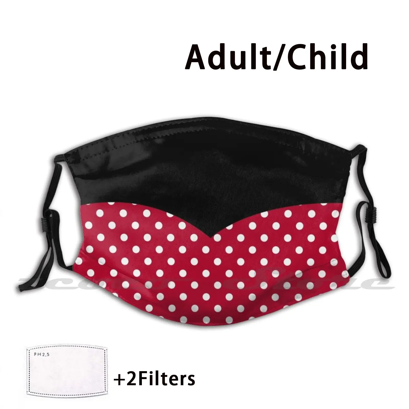 

Minnie Rock The Dots Mouse Mask Adult Child Washable Pm2.5 Filter Logo Creativity The Dots Mouse Minnie Red Polka Dots Red