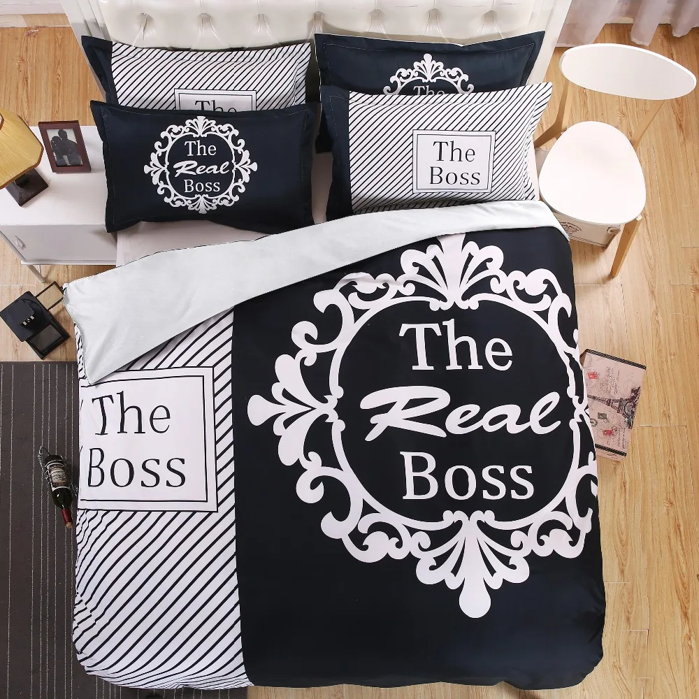 Комплект постельного белья Boss s 4 шт. для пары простыня наволочка и пододеяльник