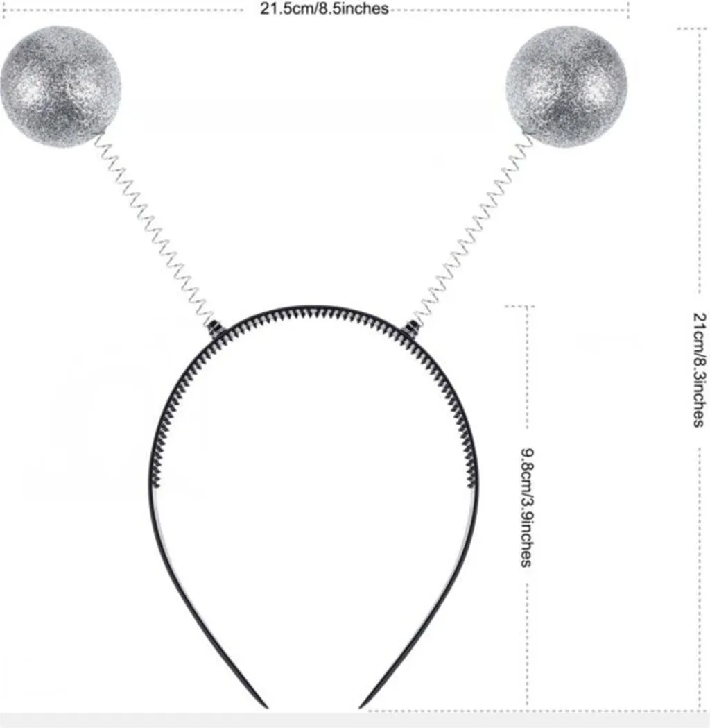 Детская Серебряная повязка на голову с антенной для девочек шары инопланетяне