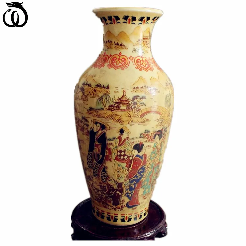 Jarrones de cerámica pintados de porcelana China antigua, decoración del hogar coleccionable, accesorios Vintage de flores para sala de estar