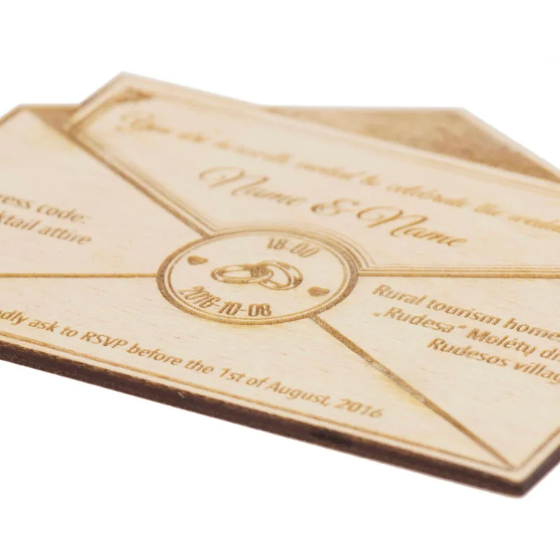 Конверт деревянный сохранить дату фотоприглашение магниты свадебные сувениры |