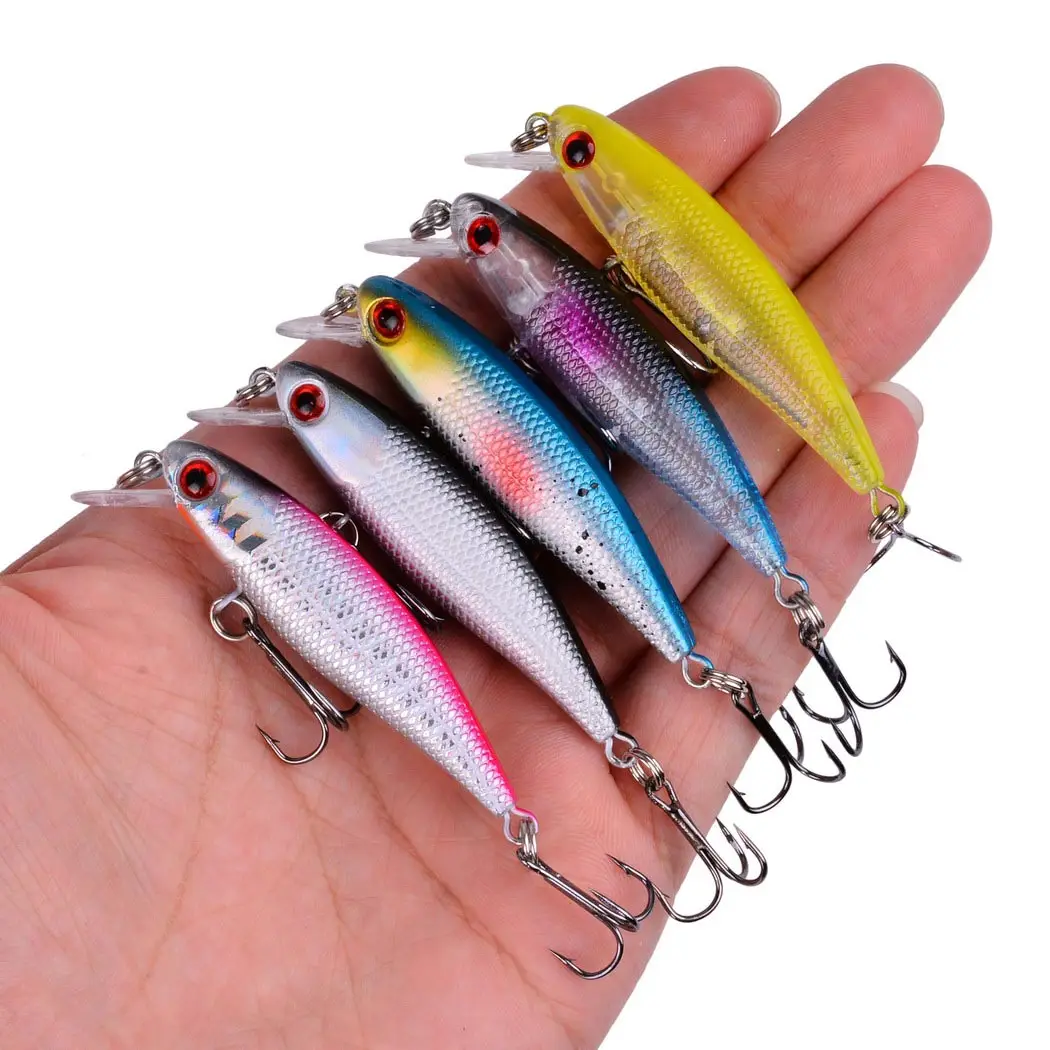 

5Pcs/Lot Minnow Fishing Lure 6.5cm 4.5g Plastic Hard Bait Pesca Artificial Jig Wobblers Crankbait Fishing Lures Bait 3D Eyes
