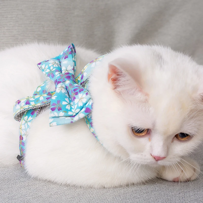 

Поводок с бантом для домашних животных, регулируемый, с цветочным узором