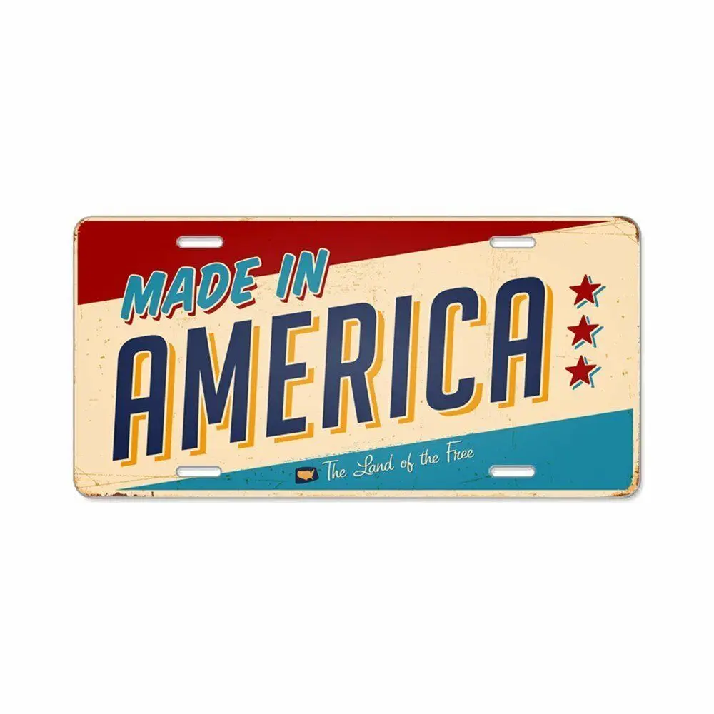 

Сделано в Америке, жестяной винтажный номерной знак