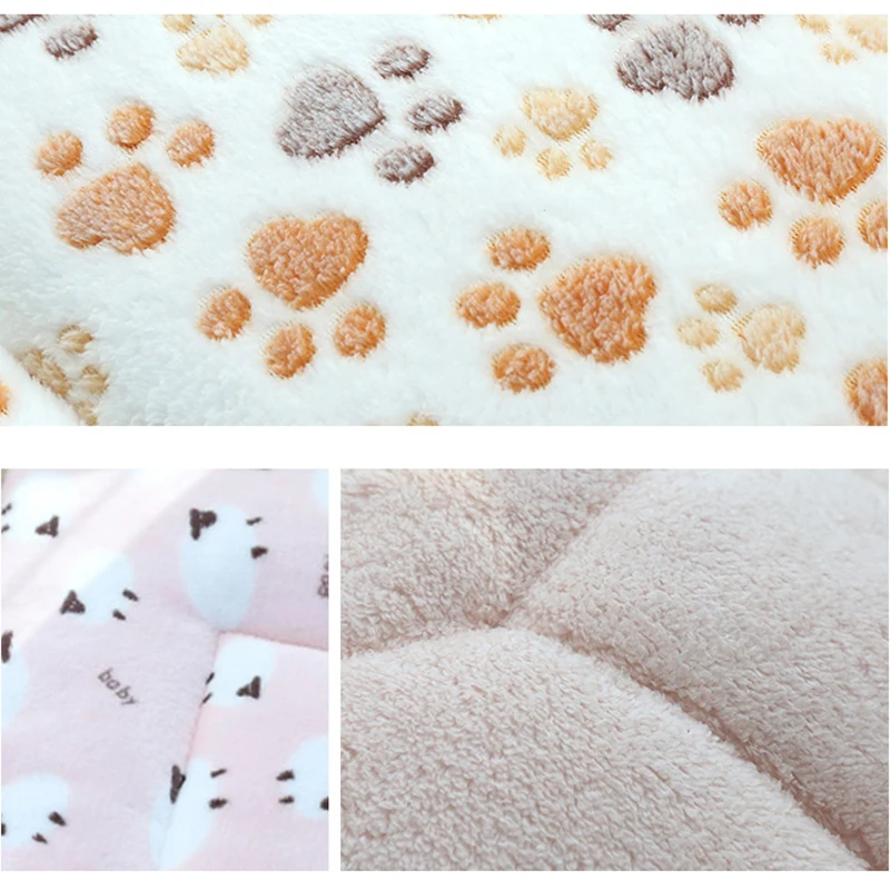 

Soft Pets Bed Mat Flannel Thickened Fleece Pad Pet Blanket For Puppy Dog Cat Cushion Home Rug Keep Warm Puppy Sleeping Cover