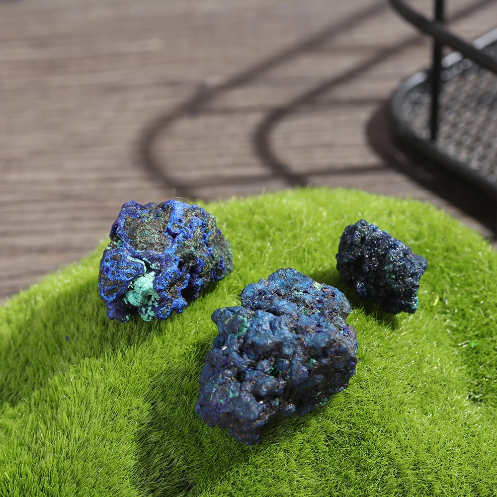 1 4 см натуральный Малахит Geode азуритовая руда минеральный необработанный