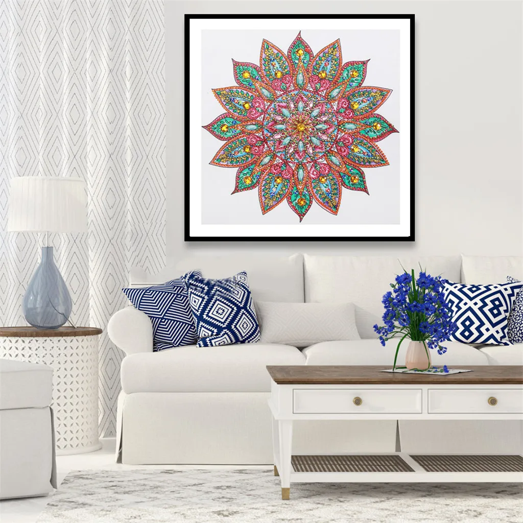 Алмазная картина в виде мандалы для домашнего декора картины сделай сам с