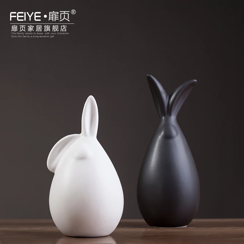 

Nordic simple home living room decoration wine cabinet decoration soft decoration rabbit small ornament wedding gift