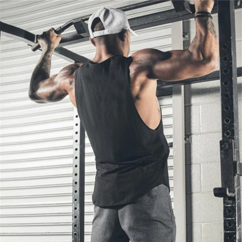 

Tank Tops Men Clothing Bodybuilding Gyms Shirt Fitness Clothing Vest Singlet Sleeveless Shirt Solid Cotton Muscle Undershirt
