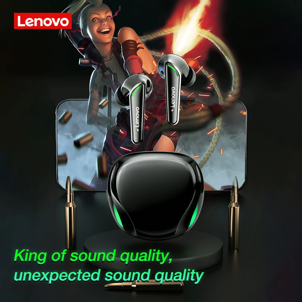 

Original Lenovo XT92 TWS Gaming Bluetooth 5.1 Earphone Low Latency Noise Reduction Wireless Headphones with Mic 9D HIFI Headsets