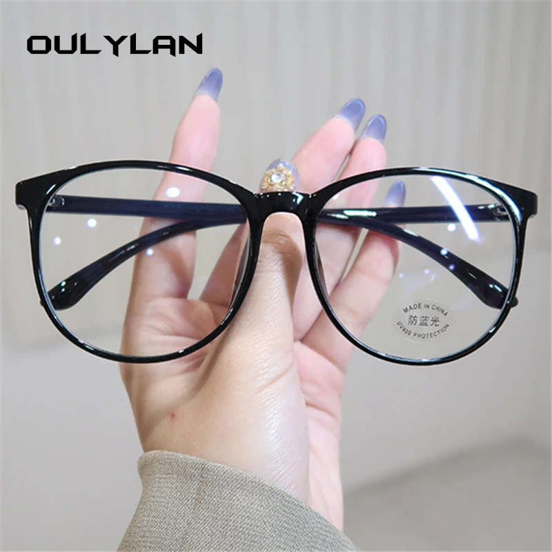 Oulylan анти синий светильник стекло es мужские черные круглые оправы для очков Frames