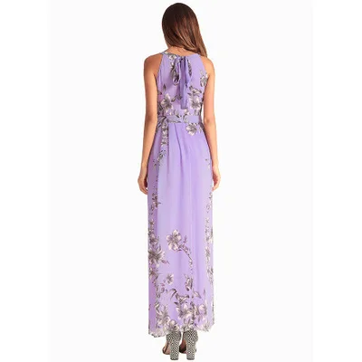 Новинка летнее женское платье шифоновое с цветочным принтом без рукавов