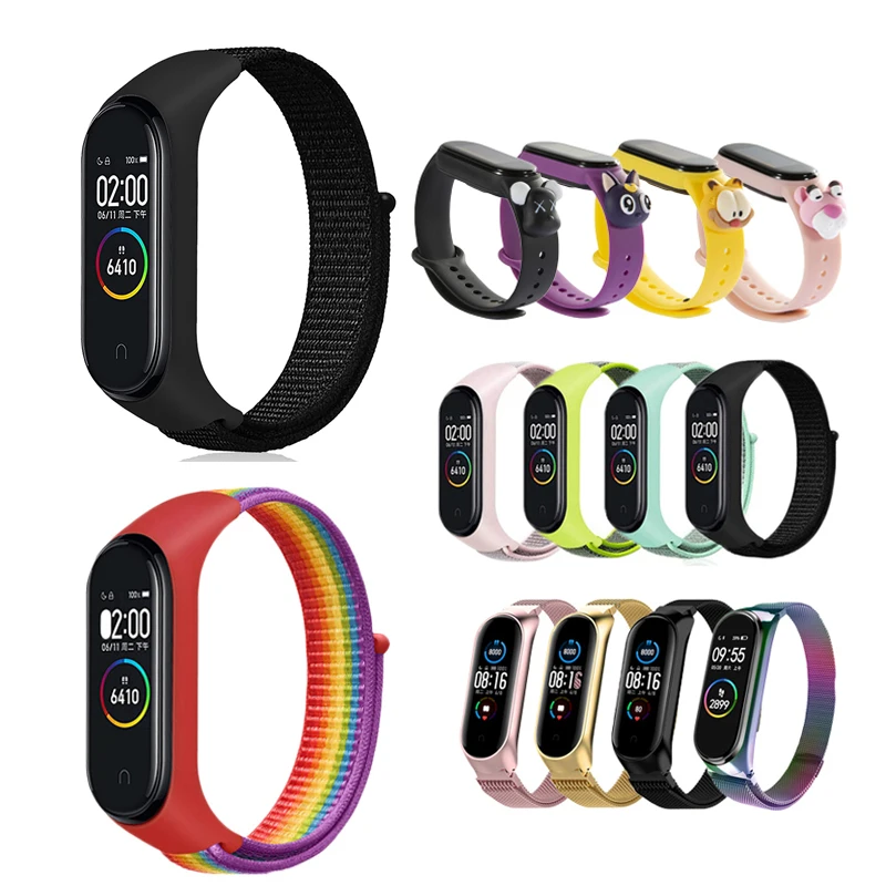 ремешок на mi band 4 5 Браслет для Mi Band 3 браслет силиконовый металлический запястье