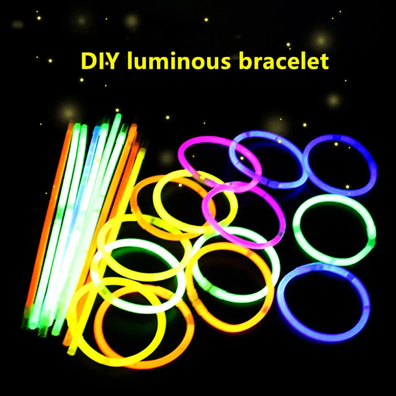 20 шт./красочные светящиеся декоративные флуоресцентные браслеты для