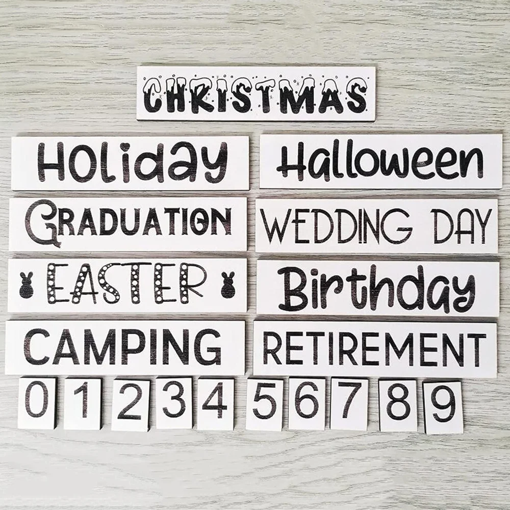 Calendar Gnome Door Sign House Number Holiday Countdown Tool Family Logo Wooden Ornament Decorations Christmas Thanksgiving |