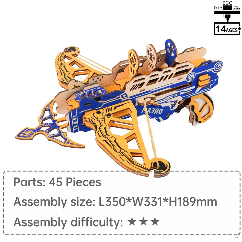 

3D wooden crossbow kids educational toys wooden toys learning toys for children interactive toys jigsaw puzzle 3d puzzle