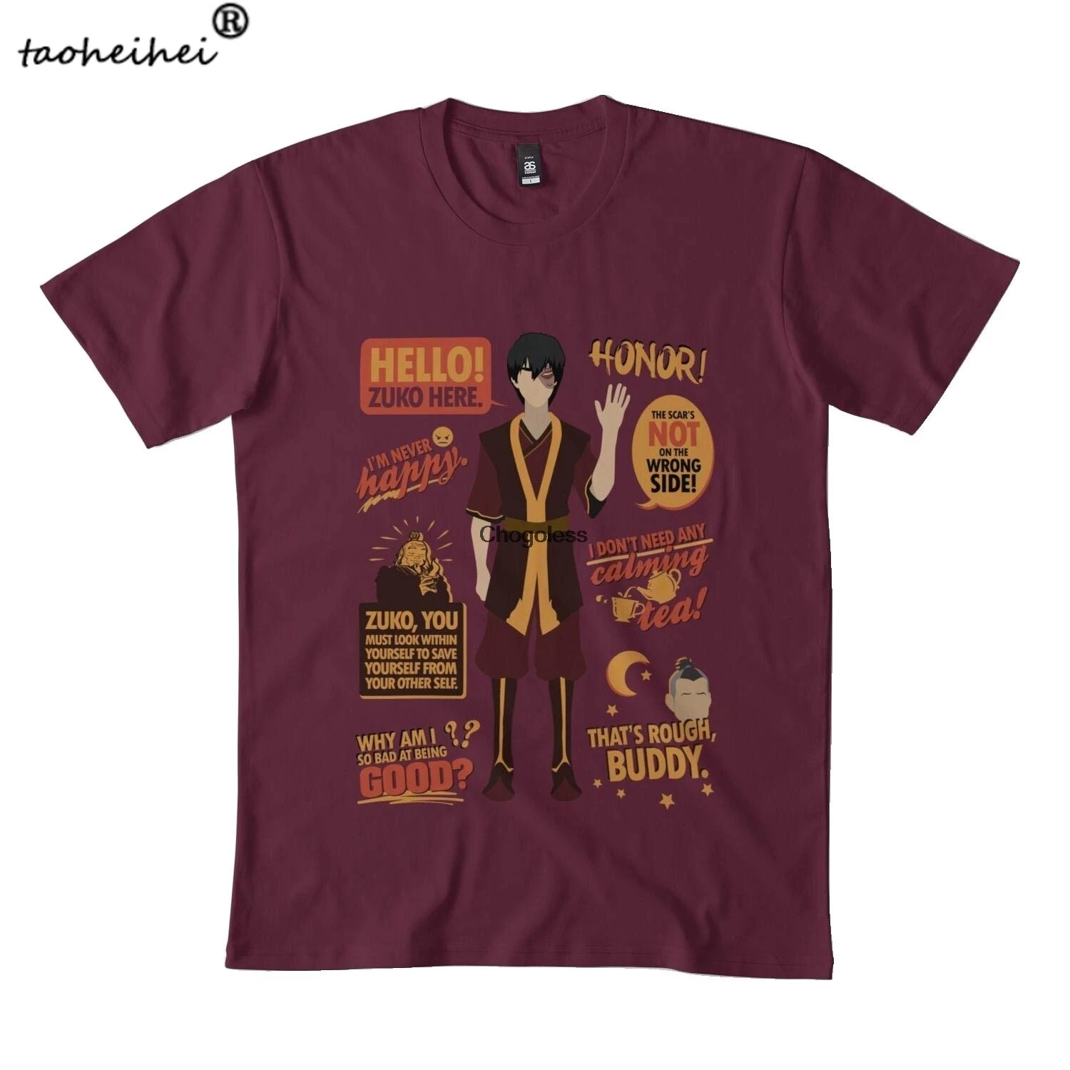 Футболка для мужчин и женщин Hello Zuko DMN68 Черная | Мужская одежда