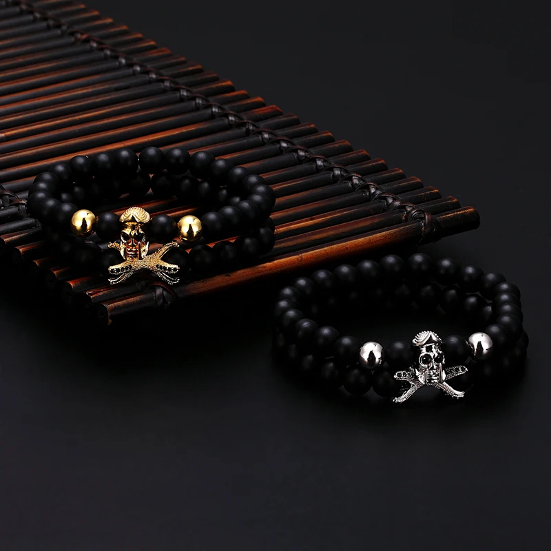 2 шт./компл. очаровательный мужской браслет Спартанский из драгоценных камней