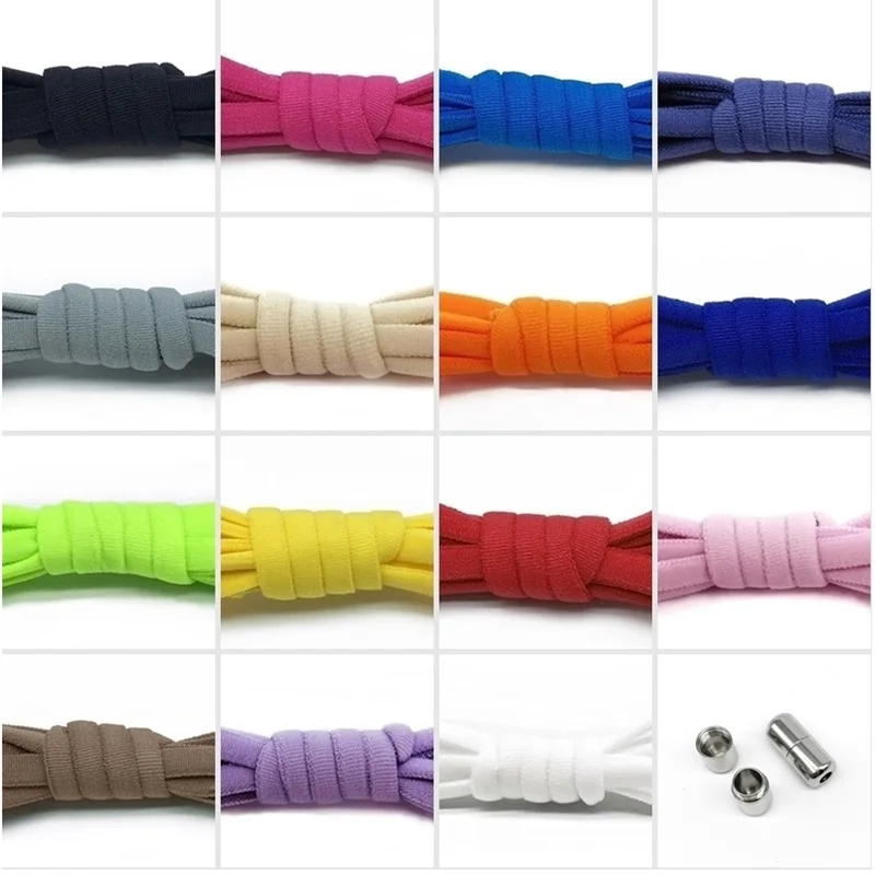 

Elastic No Tie Shoelaces Semicircle Shoe Laces For Kids and Adult Sneakers Shoelace Quick Lazy Metal Lock Laces Shoe Strings