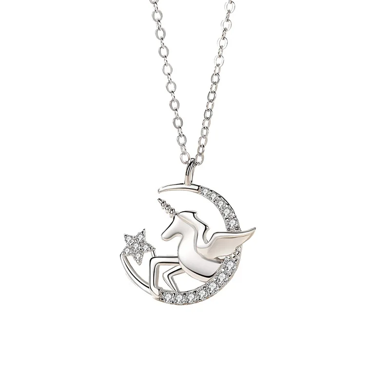 

Женское длинное ожерелье из серебра 925 пробы с лунным светом