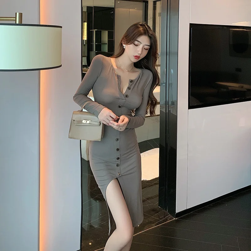 

Платье женское Облегающее с длинным рукавом, осень