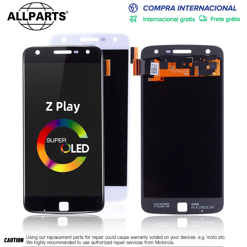 

AMOLED OLED Дисплей для Motorola Moto Z Play LCD XT1635 XT1635-02 в сборе с тачскрином Оригинал черный белый