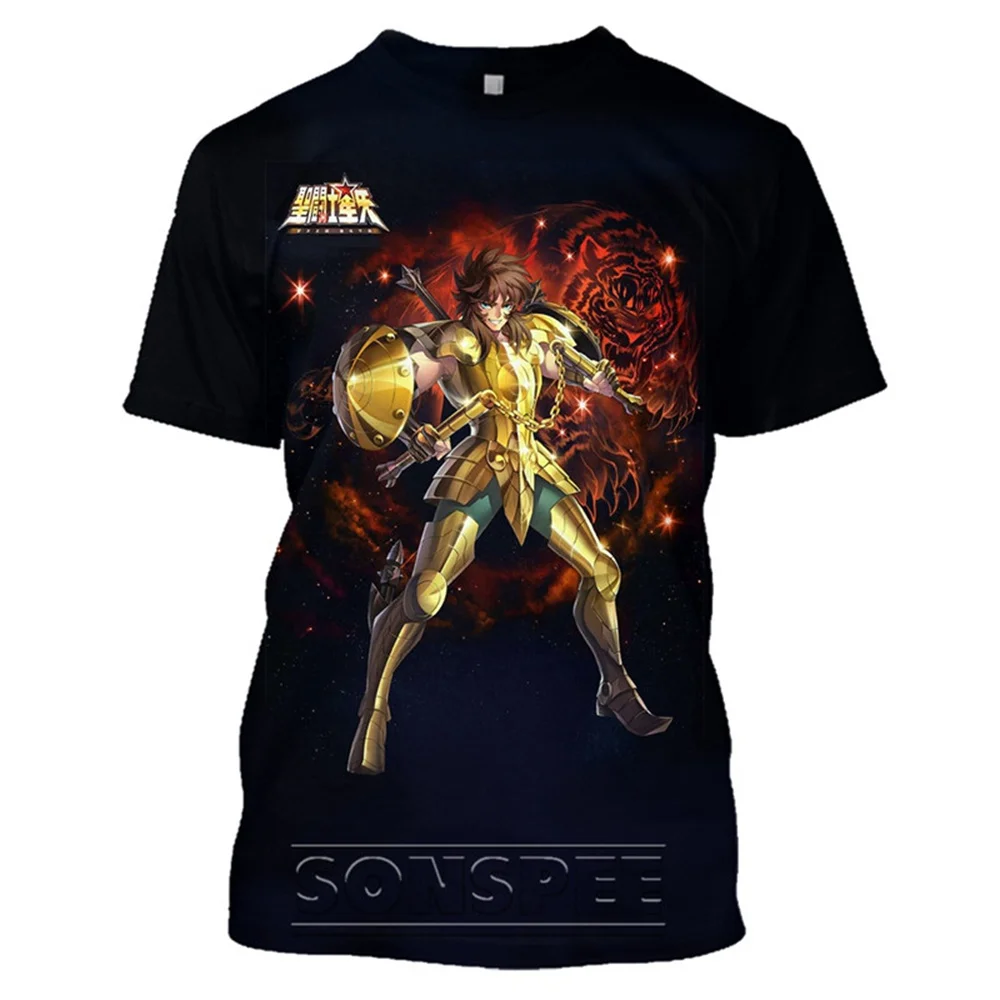 

Saint Seiya Anime T Shirt For Men Camisetas Manga Tops Clothes Ropa Hombre Streetwear Tee Camisa Masculina Verano Koszulki