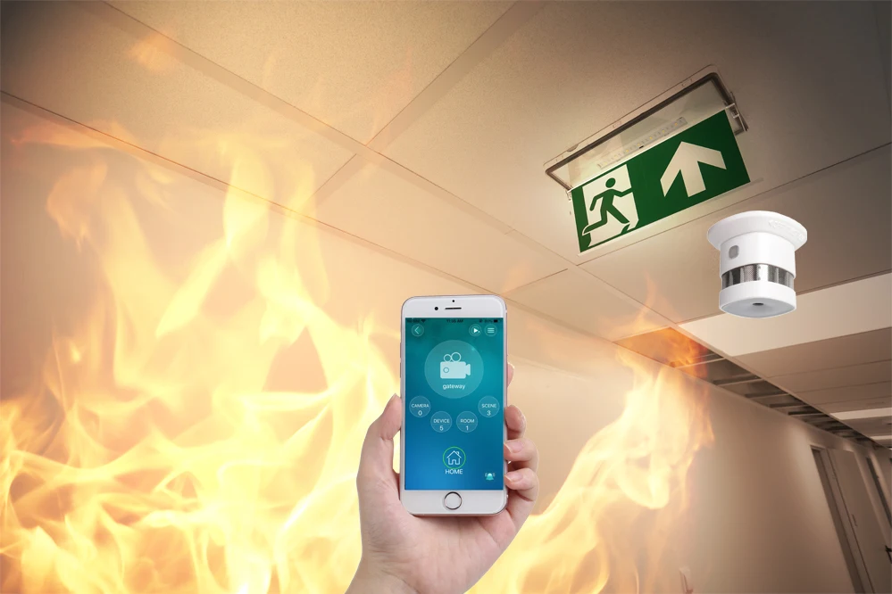 HAOZEE беспроводной Zigbee умный противопожарный датчик дыма Умный домашний датчик s 2,4 ГГц Высокая чувствительность встроенный аккумулятор