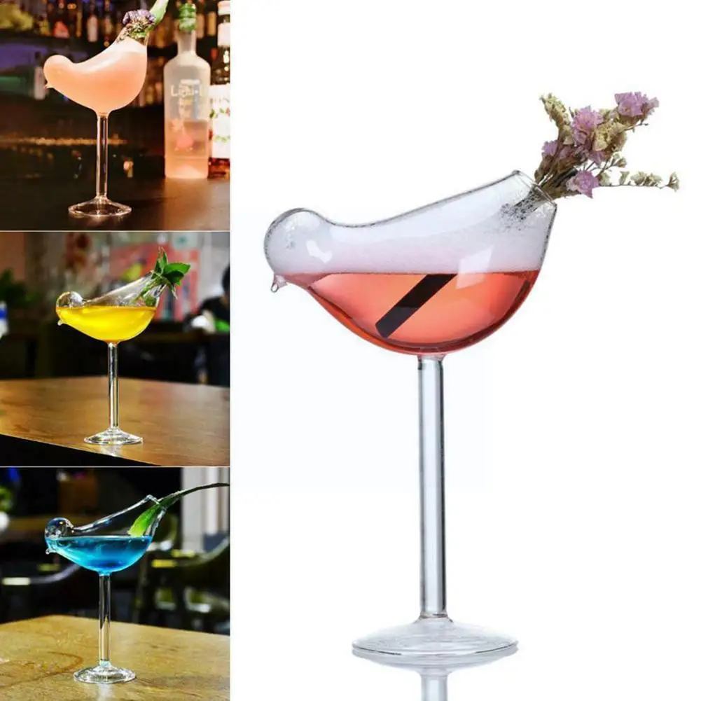 

Bird Shape Cocktail Glasses Wine Glass Champagne Goblet Accessories Whiskey Cup Glass Cocktail Tall Bird Beer Bar Drinking X9A7