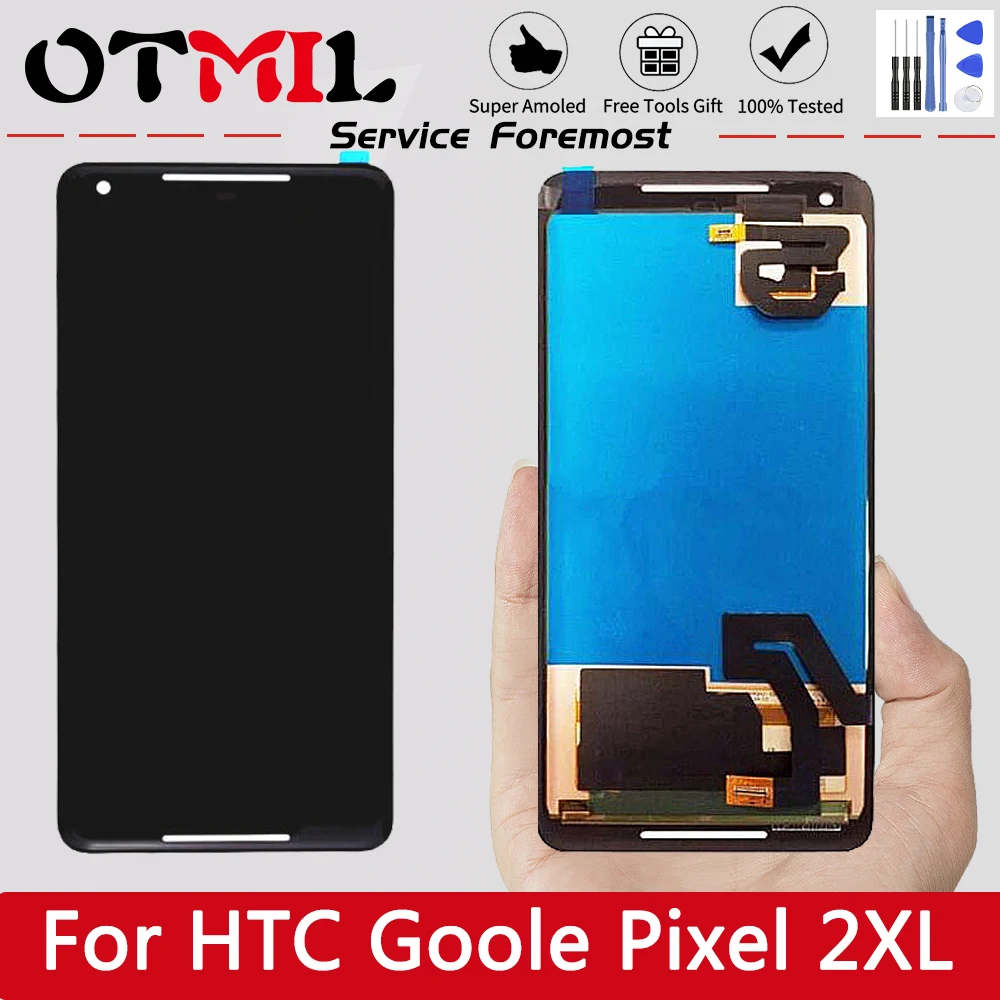 ЖК дисплей OTMIL 6 0 дюйма для HTC Google Pixel 2 XL 2XL сенсорный экран рамка панель дигитайзер