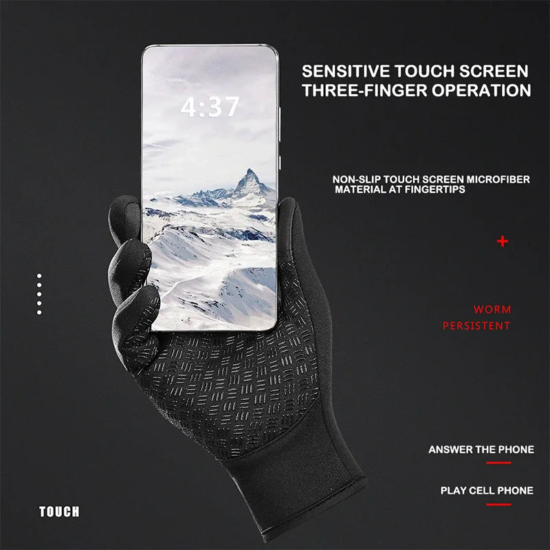 Нескользящие походные перчатки для мужчин и женщин флисовые сенсорного экрана