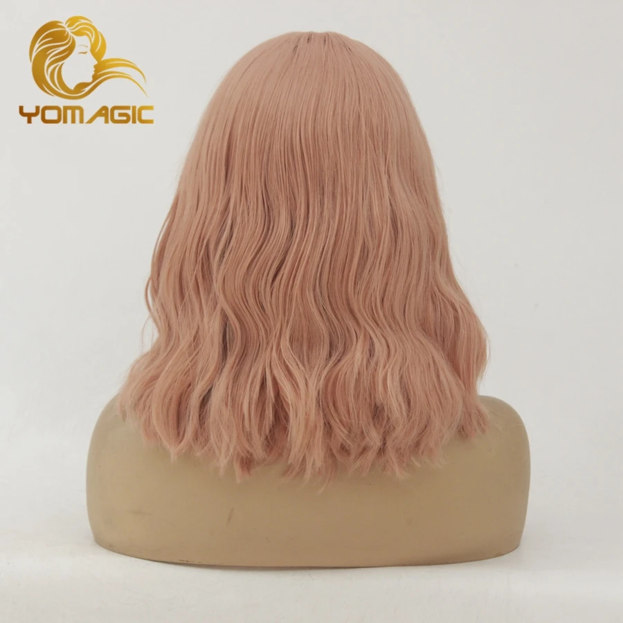 Yomagic розовые волосы кружевные передние парики для женщин синтетические