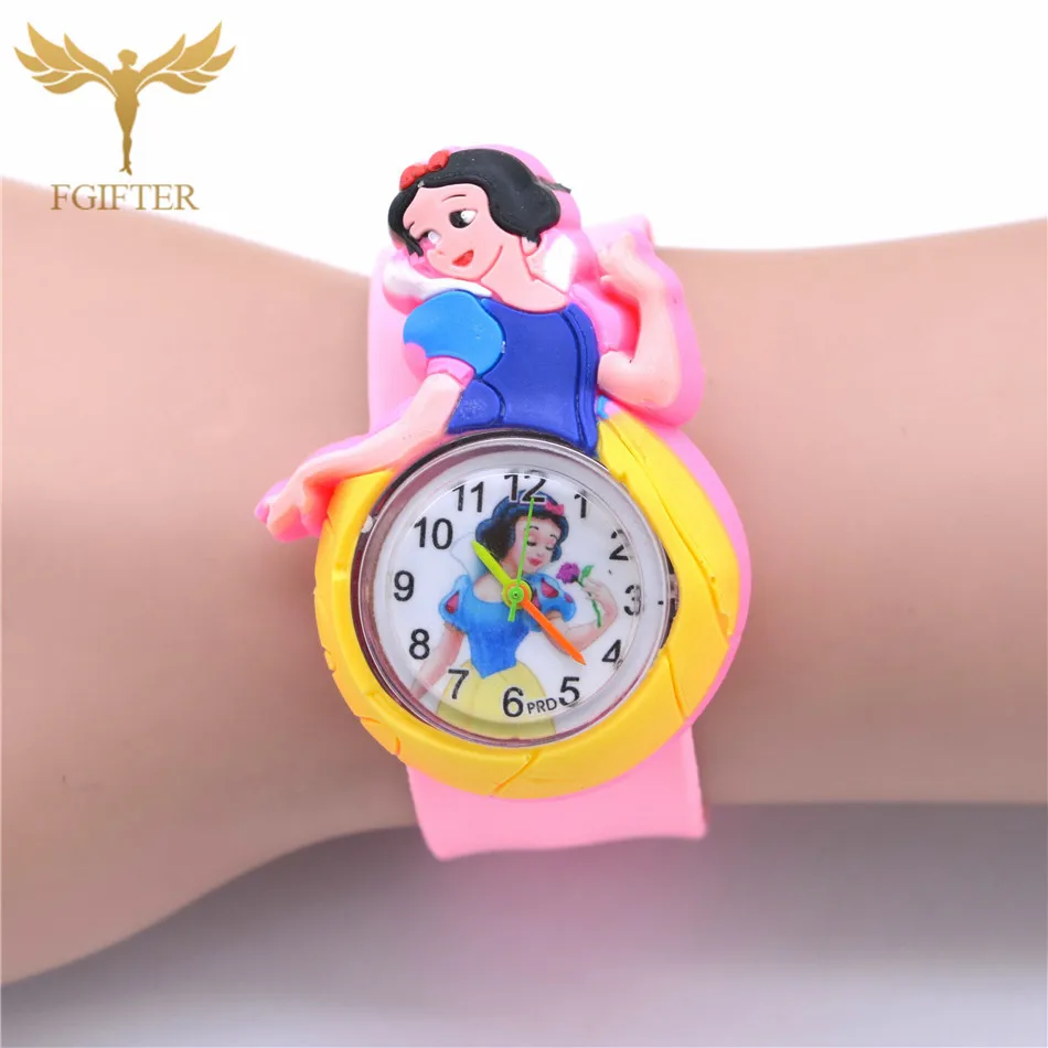Princess Watches Мультфильм Принцесса часы для девочек розовый Relojes резиновые часы милый ребенок подарки игрушки детские часы - Color: Princess Watches