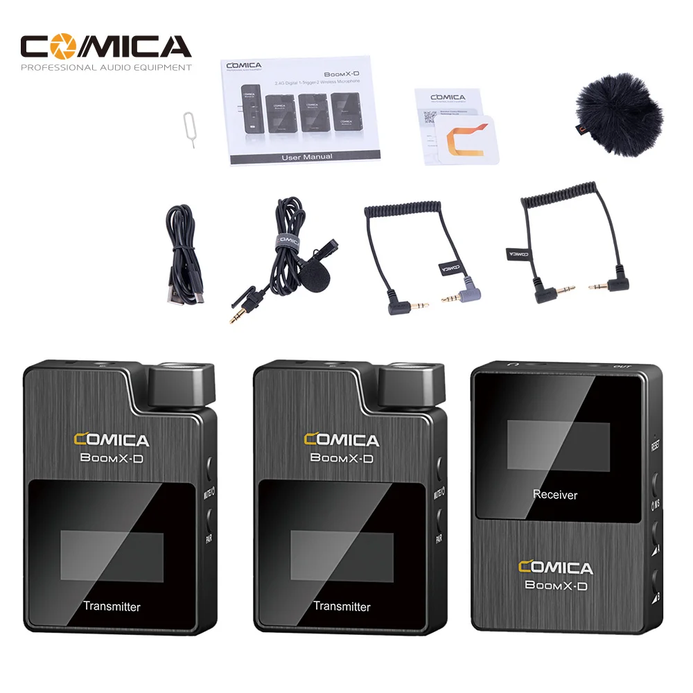 Цифровая беспроводная микрофонная система Comica BoomX D D2 петличный микрофон с