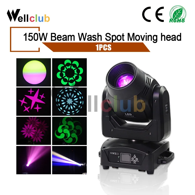 1 шт. 150 Вт сценический светильник ing Moving Head Beam Spot Wash с зумом 4 фасетные призмы