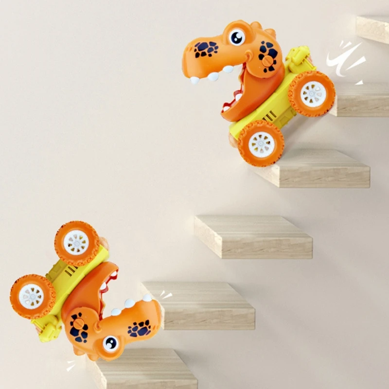 

Pull Back Cartoon Dinosaur Car Friction Powered Vehicles Shockproof Toy for Kids