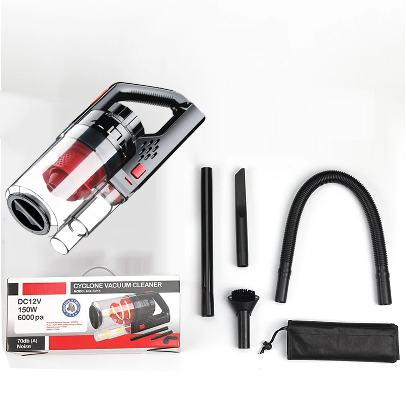

Автомобильный пылесос для сухой и влажной уборки, 150 Вт, 6000 Па