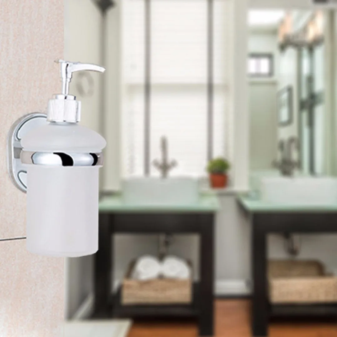 Настенный диспенсер для мыла Новый хром 150 мл настенный из матового стекла