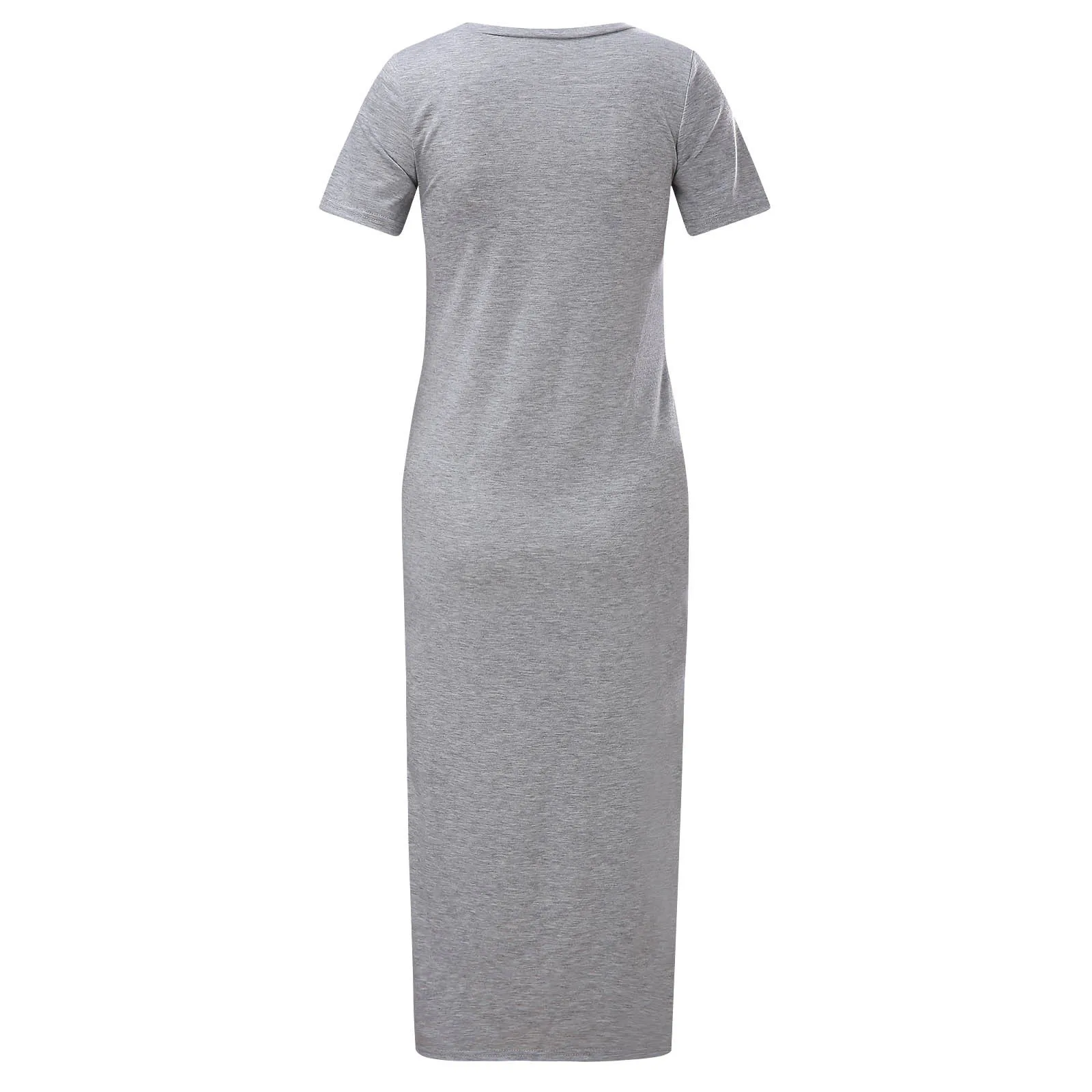 

40# Vintage Slim Long Dress 2021 Office Lady Solid Color Elegant Dress O-neck Short Sleeve Dresses For Women 2021 Vestidos