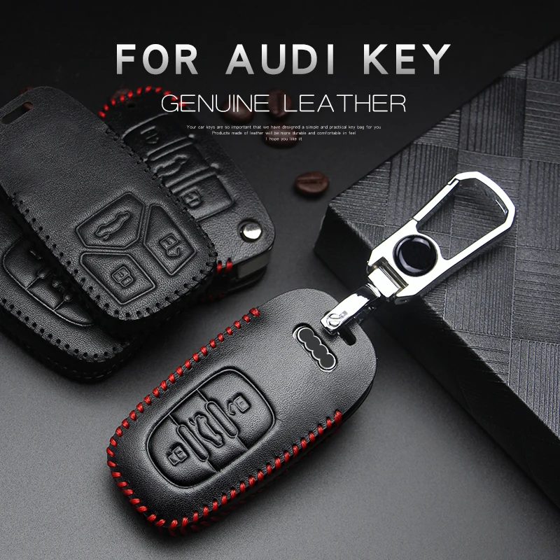 Кожаный чехол для автомобильного ключа Audi C6 A7 A8 R8 A1 A3 A4 A5 Q7 A6 C5 A4L B5 B6 B7 B8 B9 A6L Q3 Q5 S5 S7 RS3