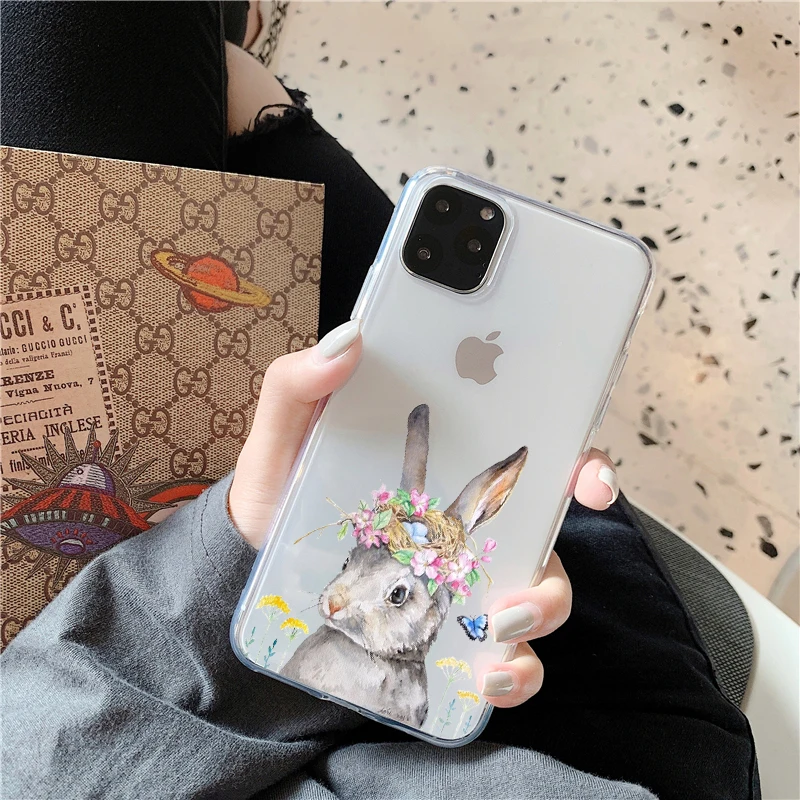 Cute Animals Mr Koala Easter Bunny Rabbit Phone case Clear Soft For iPhone 11 Pro XS MAX SE 2020 XR X 8 7 6 S Plus Back Cover | Мобильные