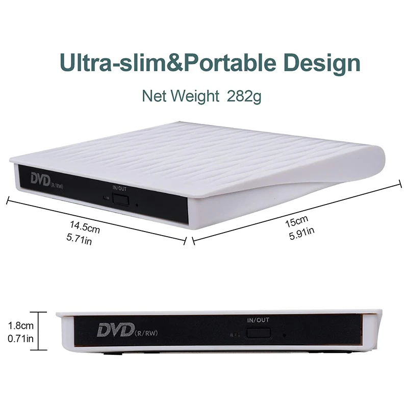 

2021 USB 3.0 Slim External DVD RW CD Writer Drive Burner Reader Player Optical Drives For Laptop PC Dvd Burner For Laptop PC MAC