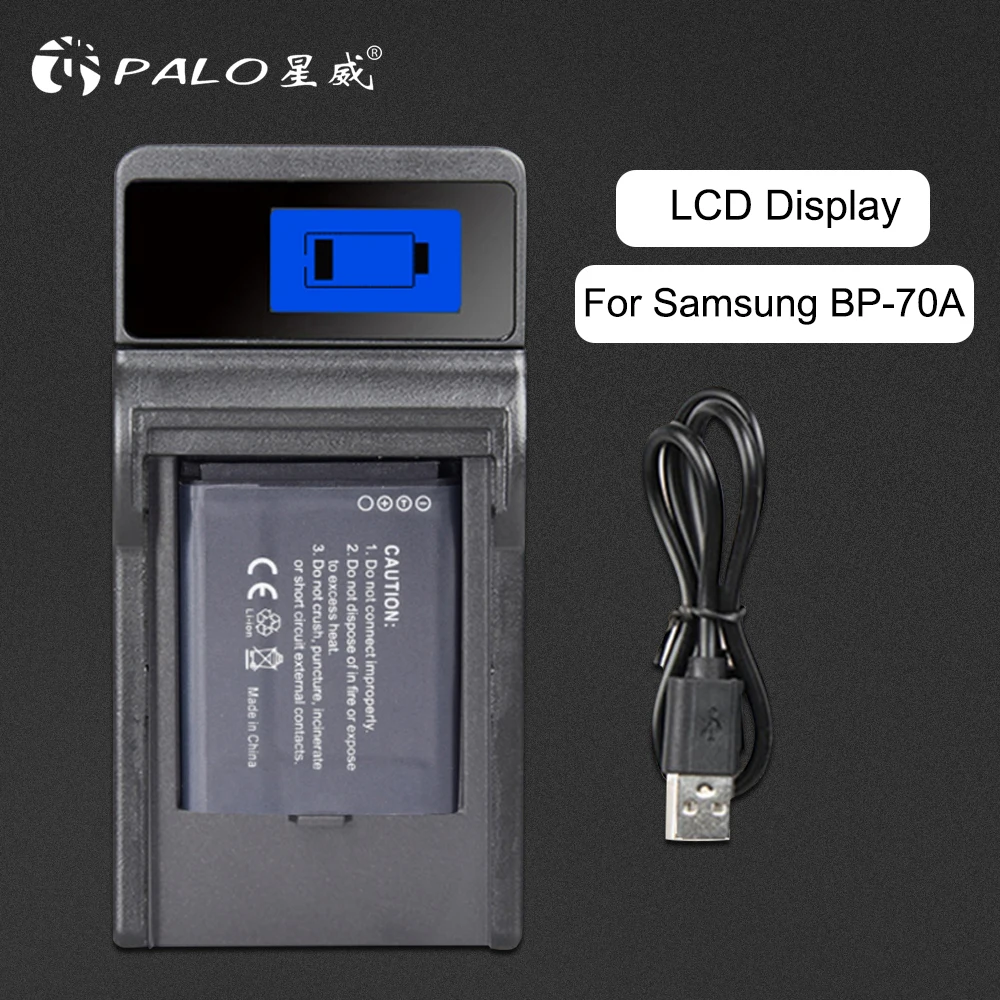 PALO Батарея Зарядное устройство для samsung BP70A BP-70A SL50 SL600 SL605 SL630 PL80 PL90 PL120 PL170 PL20 PL200 PL201 ES74 ES75 ES80 MV800