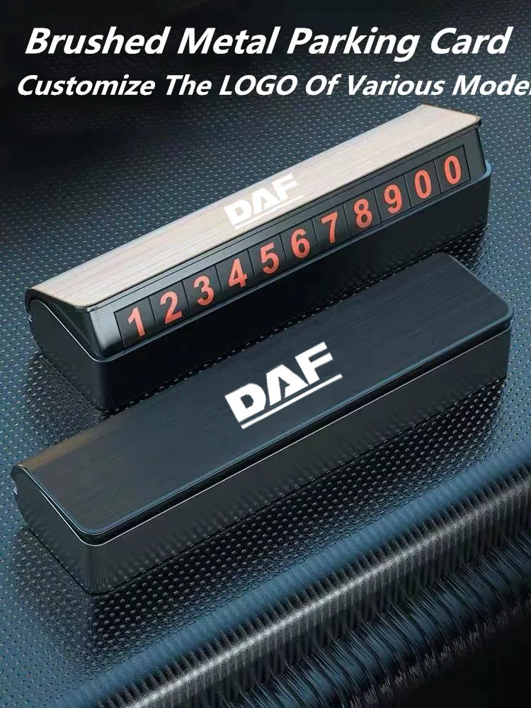 

Car Logo Temporary Parking Card Magnetic Hide Phone Number Card Plate Parking Card For DAF XF CF IF van Car Interior Accessorie