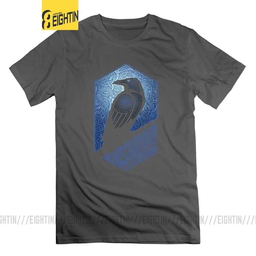 Футболка Viking Guardian Eagle, мужские футболки большого размера, стильные футболки с короткими рукавами и принтом, хлопок, с круглым вырезом - Цвет: Серый