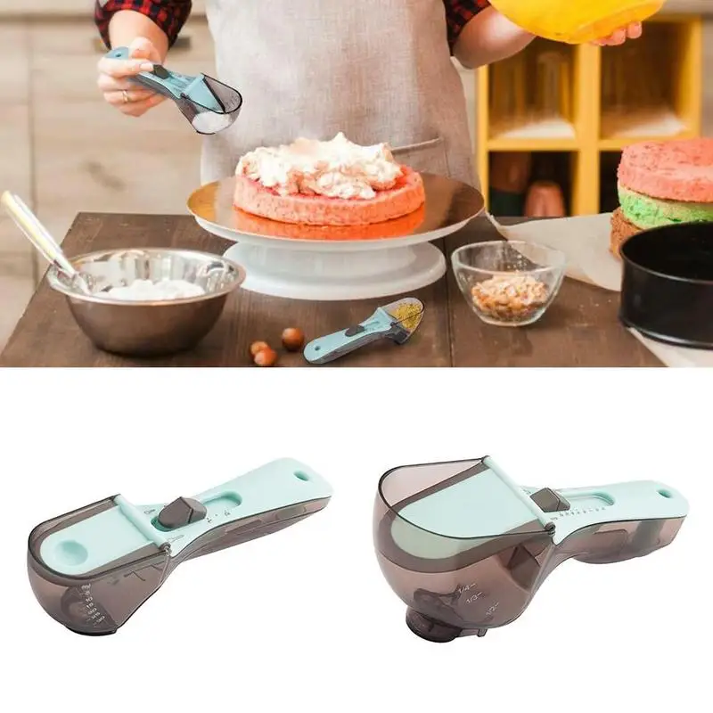 TAdjustable мерные ложки и чашки с магнитными защелками шкала для приготовления пищи 5 мл до 30 мл Регулируемый мерный Совок точные весы