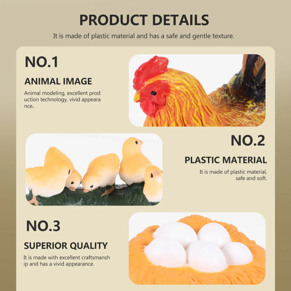 

1 Set/4pcs Realistic Rooster Life Cycle Figurines Children Cognitive Model
